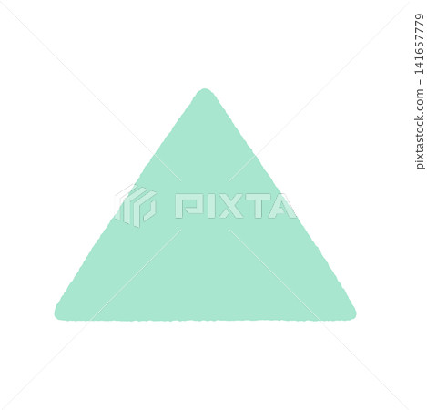 Hand-drawn mint green triangle - simple and cute pastel-colored frame and embellishments, upward arrow Hand-drawn mint green triangle - simple and cute pastel-colored frame and embellishments, upward arrow 141657779