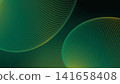 Abstract background with glowing green and yellow curved lines forming spherical shapes. 141658408