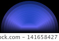 Abstract background featuring concentric semi-circular blue gradients on a dark background. 141658427