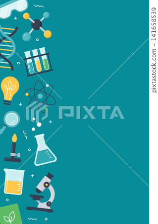Modern Science Banner with Laboratory Equipment Modern Science Banner with Laboratory Equipment 141658539