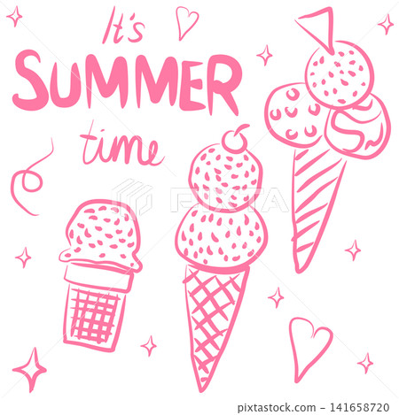Summer Time with Three Ice Creams Summer Time with Three Ice Creams 141658720