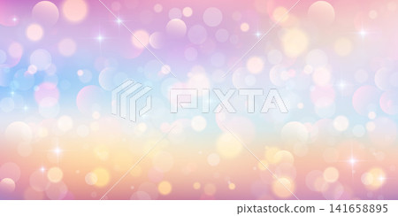 Sparkling pink and purple bokeh lights and magical atmosphere. Glittering gradient background with dreamy pastel tones. Fantasy unicorn theme with iridescent glow effects. Sparkling pink and purple bokeh lights and magical atmosphere. Glittering gradient background with dreamy pastel tones. Fantasy unicorn theme with iridescent glow effects. 141658895