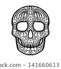 Day of the Dead sugar skull vector illustration inspired by traditional Mexican Calavera art. 141660613