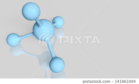 Blue Molecular Structure Model on Minimal White Background 3d render. Blue Molecular Structure Model on Minimal White Background 3d render. 141661084