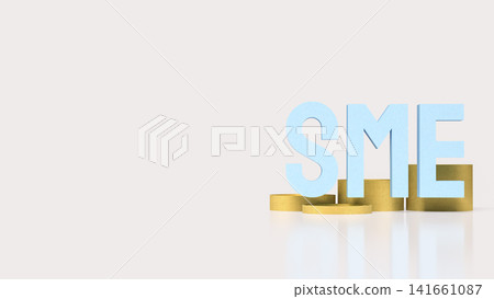 SME Business Growth Concept with Stacked Golden Coins 3d render. SME Business Growth Concept with Stacked Golden Coins 3d render. 141661087