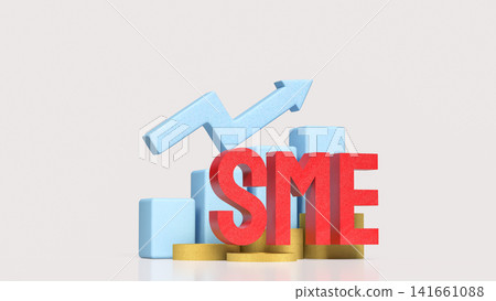 SME Financial Growth with Rising Business Chart and Coins 3d render. SME Financial Growth with Rising Business Chart and Coins 3d render. 141661088