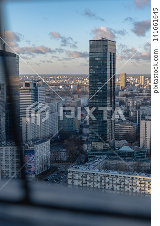 Elevated View of Warsaw Cityscape Featuring the Warsaw Spire Elevated View of Warsaw Cityscape Featuring the Warsaw Spire 141661645