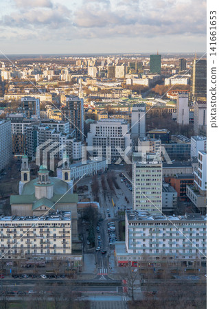 Panoramic View of Warsaw with Church of the Holiest Saviour Panoramic View of Warsaw with Church of the Holiest Saviour 141661653