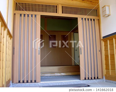 Entrance, Japanese style, sliding doors, frame Entrance, Japanese style, sliding doors, frame 141662018