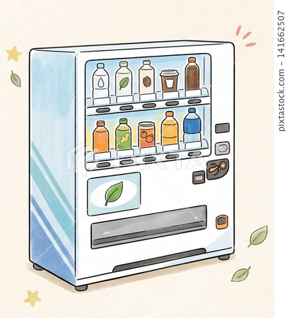 自動販賣機的簡單手繪風格插圖 141662507