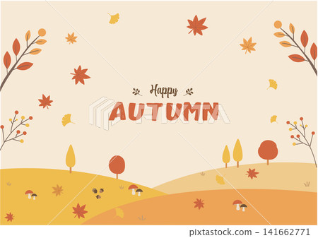 Autumn Themes: Autumn Banner Illustration - Simple Flat Design - Forest Animals, Autumn Landscape, and Autumn Fruits Autumn Themes: Autumn Banner Illustration - Simple Flat Design - Forest Animals, Autumn Landscape, and Autumn Fruits 141662771