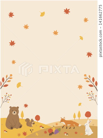 Autumn Themes: Autumn Banner Illustration - Simple Flat Design - Forest Animals, Autumn Landscape, and Autumn Fruits Autumn Themes: Autumn Banner Illustration - Simple Flat Design - Forest Animals, Autumn Landscape, and Autumn Fruits 141662775
