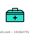 A simple first-aid kit icon (light blue) 141662791