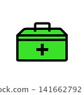 A simple first-aid kit icon (yellow-green) 141662792