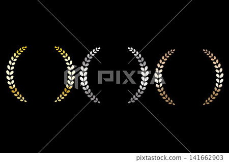 Simple ranking materials for laurel wreaths: gold, silver, copper bronze. Simple ranking materials for laurel wreaths: gold, silver, copper bronze. 141662903