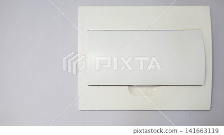Closed Electrical Circuit Breaker Panel in Apartment Closed Electrical Circuit Breaker Panel in Apartment 141663119
