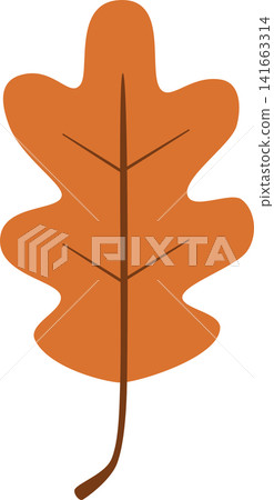 Orange Oak Autumn Leaf Flat Illustration Isolated on Transparent PNG Background Orange Oak Autumn Leaf Flat Illustration Isolated on Transparent PNG Background 141663314