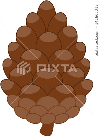 Brown Pine Cone Flat Illustration Isolated on Transparent PNG Background Brown Pine Cone Flat Illustration Isolated on Transparent PNG Background 141663315