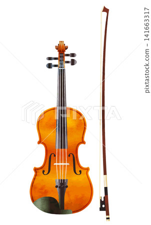 Watercolor-style vector violin and bow Watercolor-style vector violin and bow 141663317