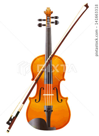 Watercolor-style vector violin and bow Watercolor-style vector violin and bow 141663318