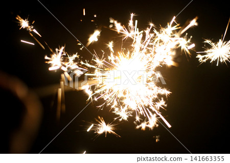 People enjoying handheld fireworks. 141663355