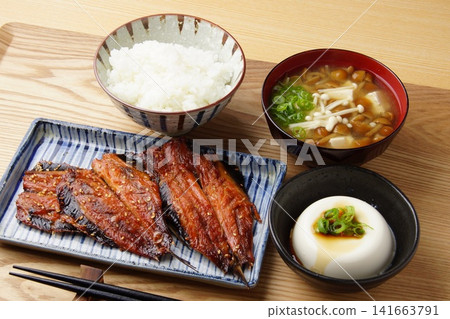 Dried saury marinated in mirin for breakfast Dried saury marinated in mirin for breakfast 141663791
