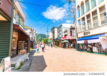 The main street of Old Karuizawa: Old Karuizawa Ginza Street in mid-summer The main street of Old Karuizawa: Old Karuizawa Ginza Street in mid-summer 141664478