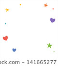 Cute pastel sparkle stars and hearts background frame border accent element for baby shower kids room party card photo layout sticker print visual graphic clipart artwork design 141665277