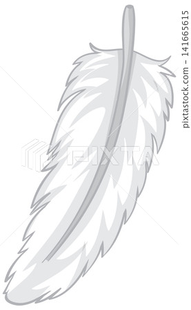 Simple White Bird Feather Vector Illustration Isolated on White Background 141665615