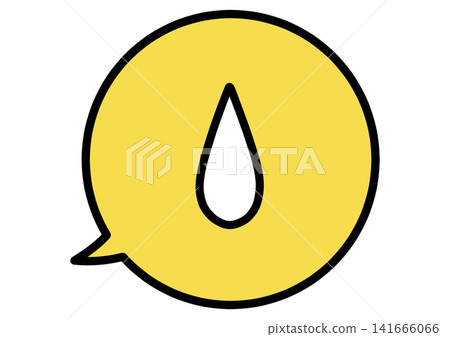 Simple teardrop and speech bubble illustration, yellow, line art. Simple teardrop and speech bubble illustration, yellow, line art. 141666066