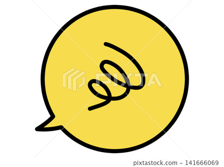 Simple blurry mark and speech bubble illustration 2 (yellow, line art) Simple blurry mark and speech bubble illustration 2 (yellow, line art) 141666069