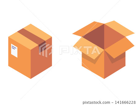Isometric Cardboard Shipping Boxes Open and Closed Package Flat Vector Illustration Isometric Cardboard Shipping Boxes Open and Closed Package Flat Vector Illustration 141666228