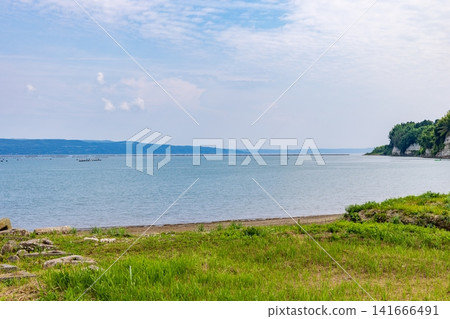 Summer scenery of the sea in Sado, Mano Bay Summer scenery of the sea in Sado, Mano Bay 141666491