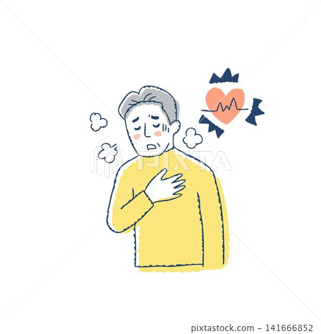 Symptoms of palpitations and shortness of breath in senior men Symptoms of palpitations and shortness of breath in senior men 141666852