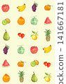 A seamless pattern of various fruits painted in watercolors [Hand-painted] Colored bag 141667181