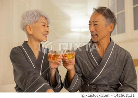 Senior couple in the bedroom Senior couple in the bedroom 141668121