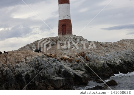 Lighthouse in the Beagle Channel of Ushuaia 141668628