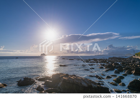 Morning Coastal View in Wanli, Taiwan Morning Coastal View in Wanli, Taiwan 141668870