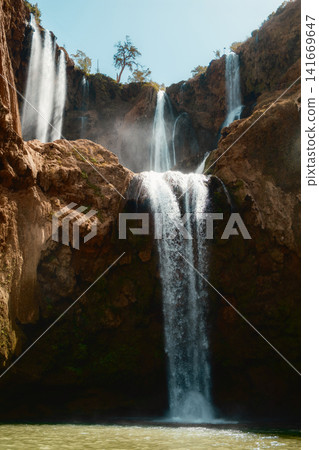 Ouzoud waterfalls among the rock canyon Ouzoud waterfalls among the rock canyon 141669647