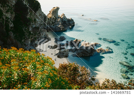 Hidden Coastal Cove With Clear Turquoise Water Hidden Coastal Cove With Clear Turquoise Water 141669781