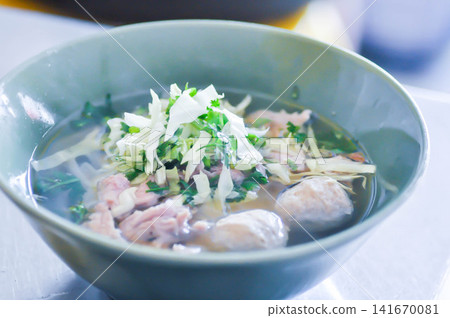 beef noodles or noodles, Chinese noodles or beef soup or meatball soup beef noodles or noodles, Chinese noodles or beef soup or meatball soup 141670081