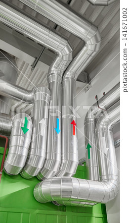 Piping in a RES district heating plant. Piping in a RES district heating plant. 141671002
