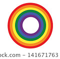 LGBT Rainbow circle flag, symbol of pride month celebrate annual in June. 141671763