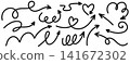 Direction vector doodle with drawn curve line for hand set icon. Arrow dash simple with crayon sketch shape for comic marker isolated. Increase navigation symbol with directional modern handdrawn. 141672302