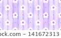 Seamless kids floral and stripe flower spring with pattern daisy watercolor. Cute print vector and girly wallpaper easter with paper modern bloom. Background cover textile and doodle kid girl. 141672313