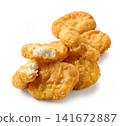 Fried Chicken Nuggets Isolated on White Background 141672887