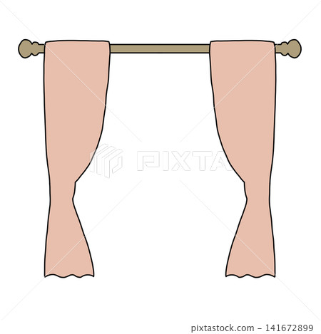 A simple, stylized curtain (transparent) 141672899