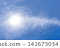 Early summer sky over Yokohama: Sun and thin clouds against a blue background 141673034