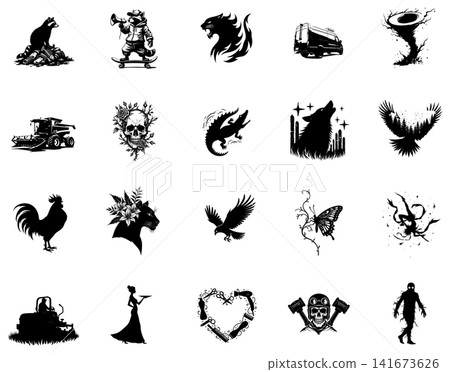 Black silhouette of a standing raccoon animal design element isolated on a plain clean surface Black silhouette of a standing raccoon animal design element isolated on a plain clean surface 141673626