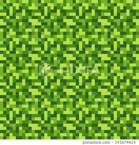 Pixel art green grass block texture. Seamless pattern. Pixel art green grass block texture. Seamless pattern. 141674425